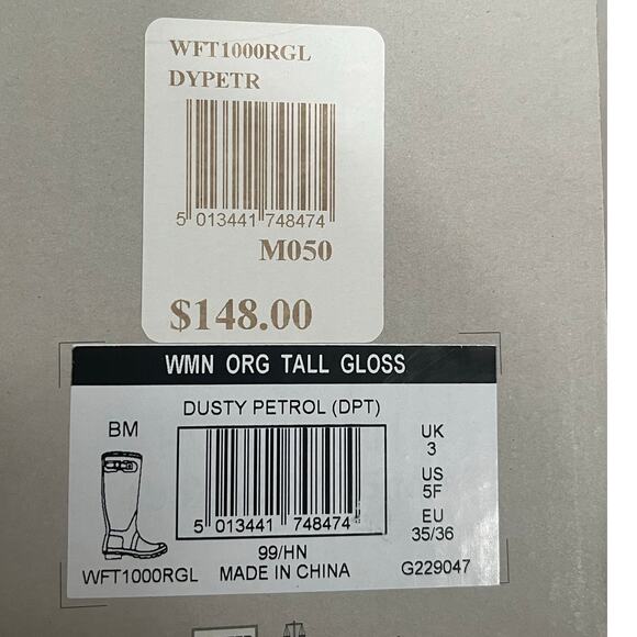 NWT Hunter Dusty Petrol Blue Classic Tall Rainboots Boots Size 5 - Picture 10 of 13